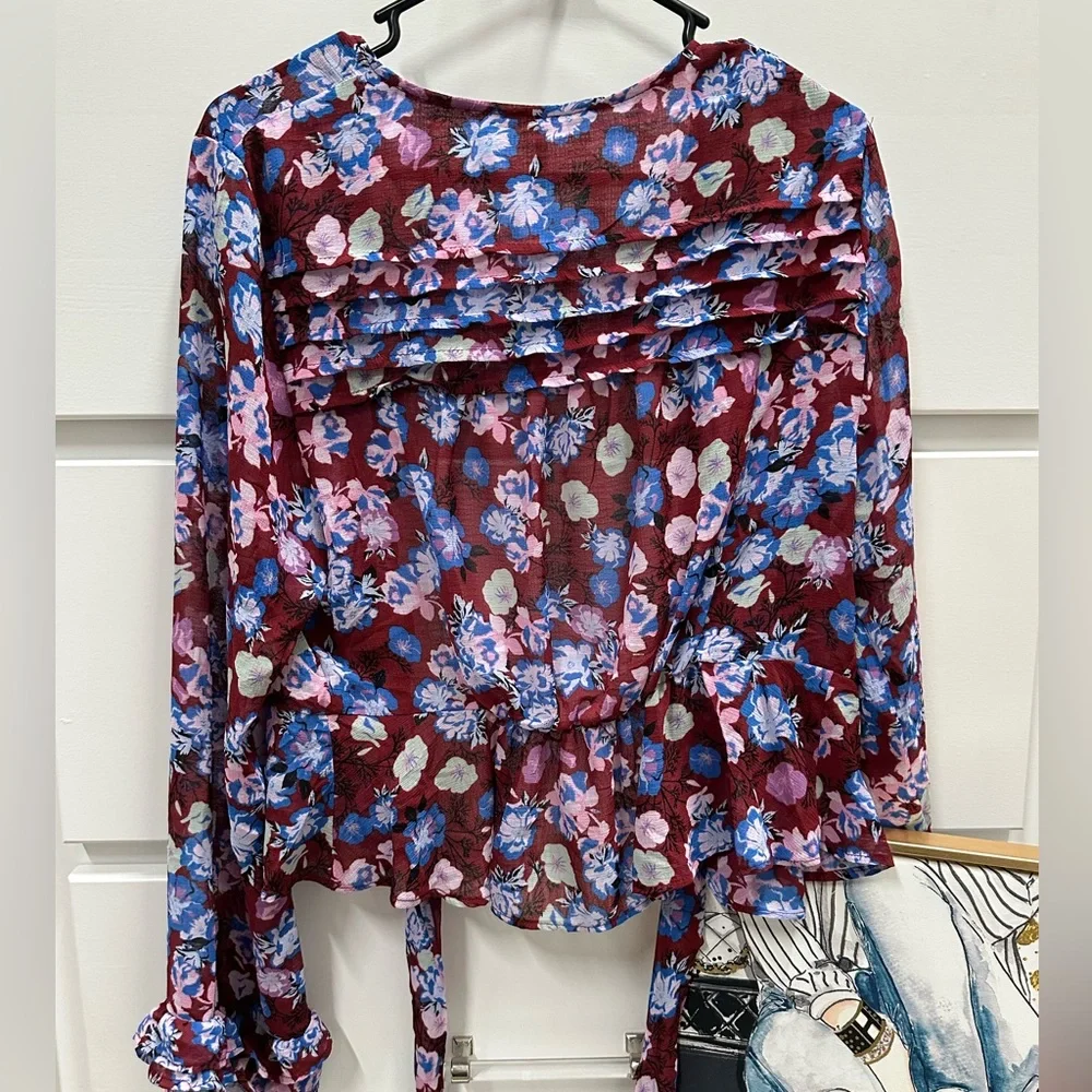 FREE PEOPLE MAYBEL RUFFLE TOP NWT - Picture 7 of 14